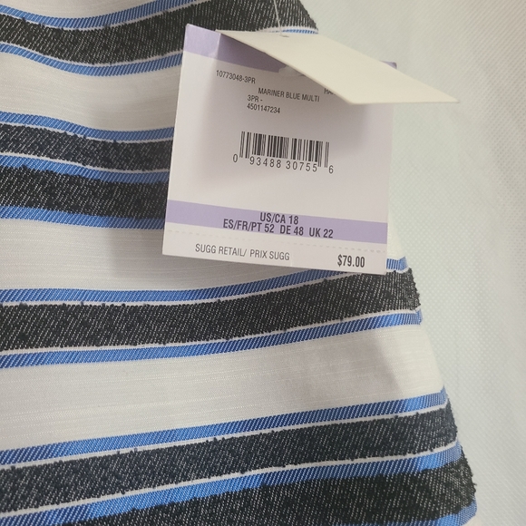Kasper Women's Nolvelty Striped Slim Skirt in Mariner Blue Sz 18 - Picture 7 of 9